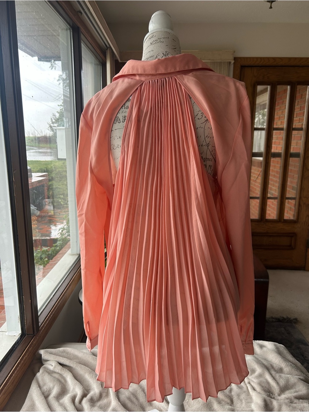 Marciano Light Coral Button-Up Blouse